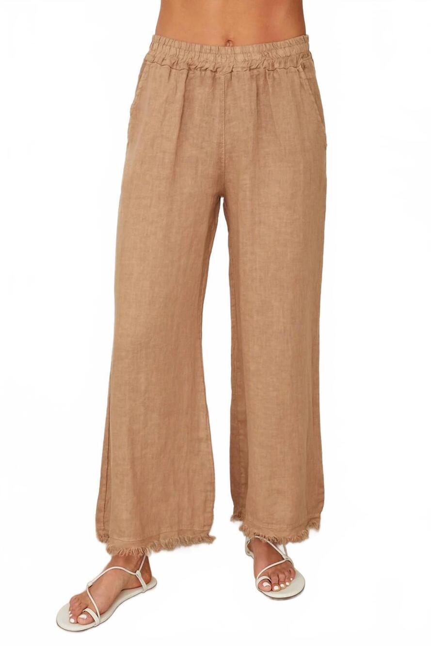 NEW MILIO MILANO italian linen pants in camel